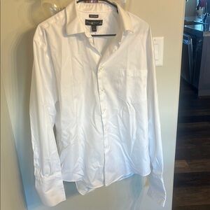 Perry Ellis White Dress Shirt with Textured Fabric